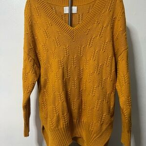 Lucky Brand Women's V-Neck Sweater in Mustard